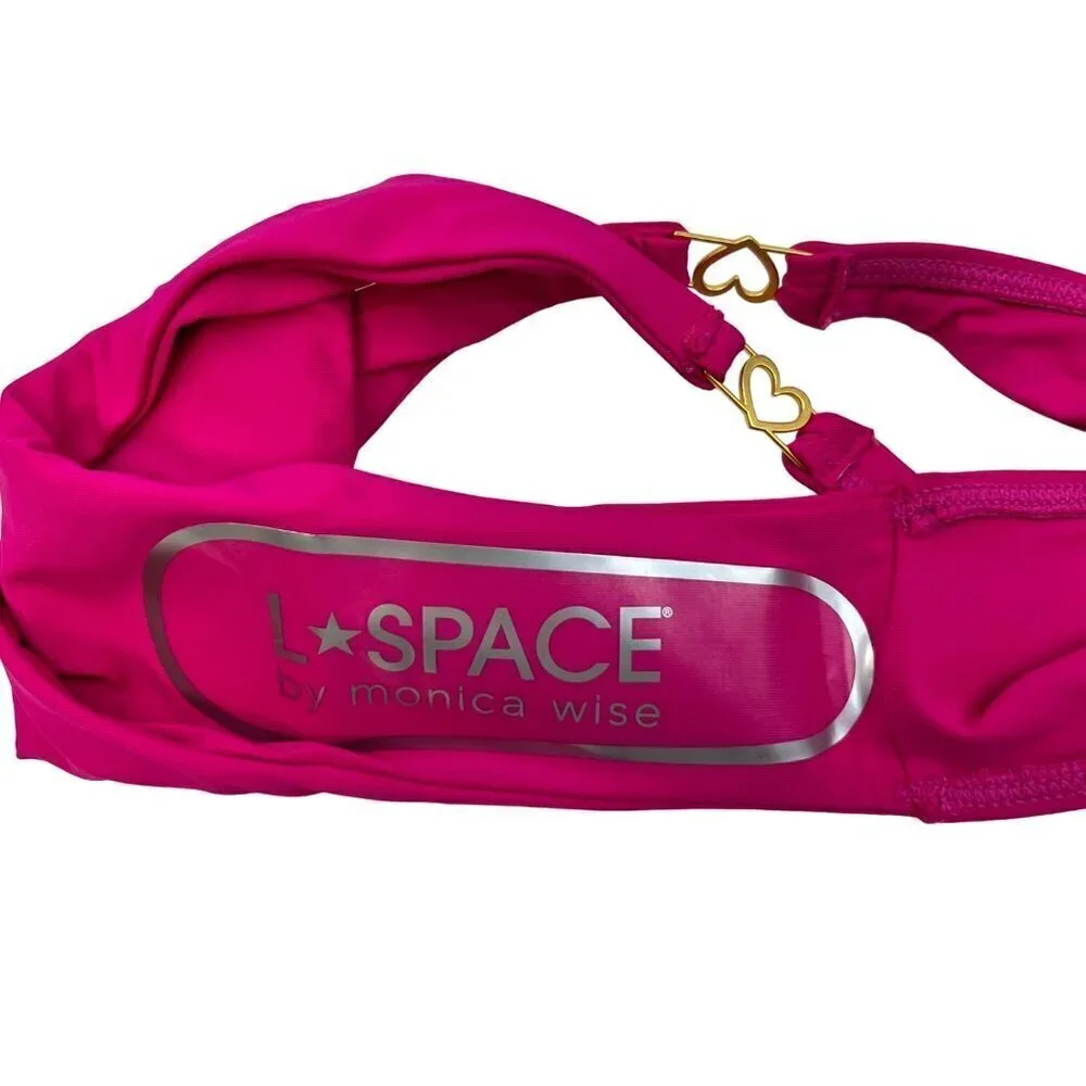 L*Space Women’s Ziggy Bikini Bottom Bitsy Cut Fuchsia Size XL New